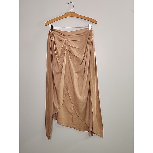 Lulus Dresses & Skirts - Lulus Women Medium Take the Chance Tan Faux Wrap Midi Skirt Boho Coastal cowgirl